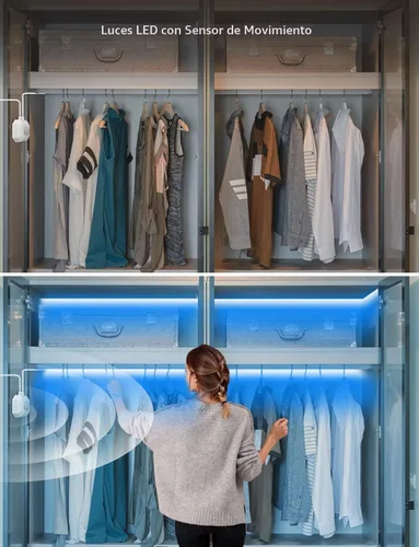 Vista 7 de MATICOD Luces con sensor de movimiento para interiores debajo de la cama, tira de luz LED RGB con control de aplicación, luces nocturnas para Varios