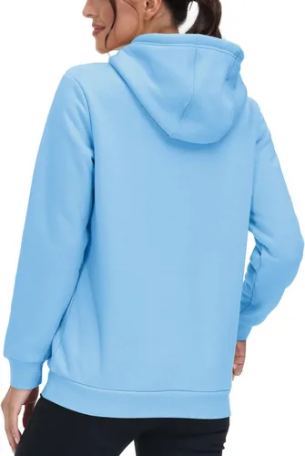 Vista 121 de MAGCOMSEN Sudaderas con capucha para mujer, con forro de sherpa, de vellón, para invierno, cálido, pesado, de algodón, con bolsillo