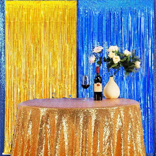 Vista 5 de Decoraciones de fiesta de graduación, azul marino, dorado, 2026, azul marino, amarillo, decoraciones de graduación, fiesta de cumpleaños, cortinas