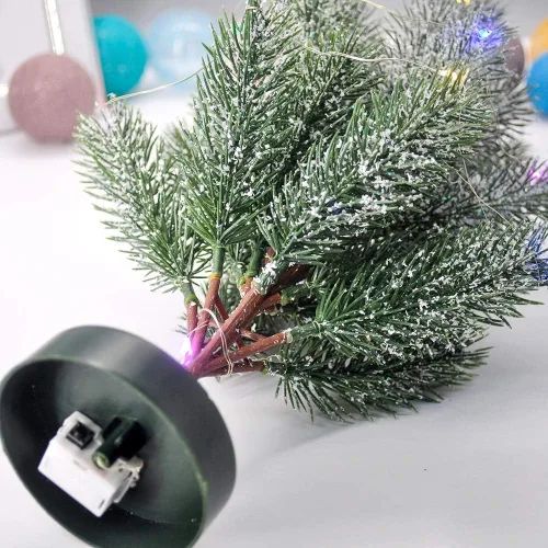 Vista 7 de Árbol artificial brillante de 13.8 in, árbol de Navidad luminoso, decoración inmortal para el hogar, adornos de Navidad