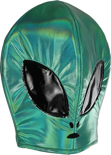 Vista 3 de Máscara de sombrero de felpa de alienígena marciano, color verde, Verde