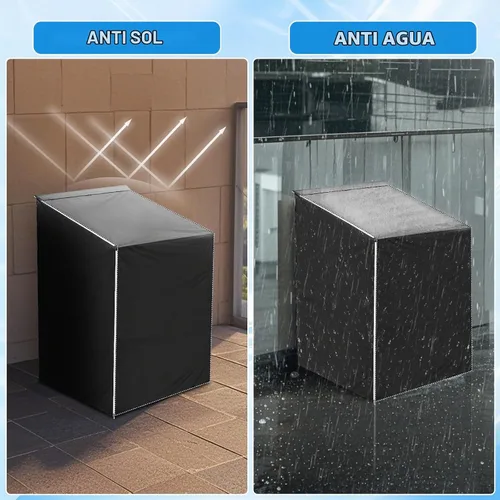 Vista 5 de Paquete de 2 fundas impermeables para lavadora y secadora, para lavadora y secadora de carga superior y frontal, diseño de cremallera, fundas