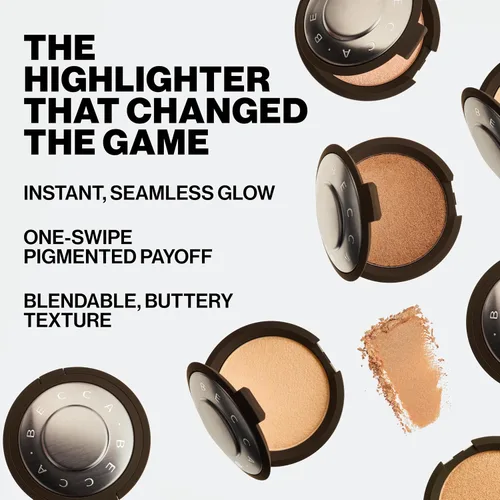 Vista 5 de Smashbox X BECCA Shimmering Skin Perfector Pressed Highlighter Creamy Formula that Melts into Skin for a Natural, Radiant, Glow-Boosting Highlight