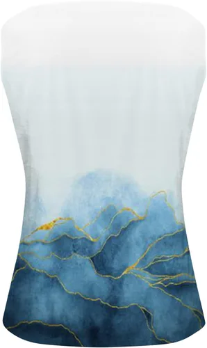 Vista 3 de Tops para mujer 2023 - Blusa casual de verano con cuello en V, sin mangas, túnica a la moda, chaleco
