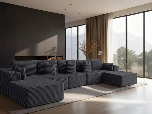 Vista 67 de Sofá modular de gran tamaño de 108 pulgadas, cómodo sofá deshuesado en forma de U para sala de estar, asientos extra profundos, sin montaje, sofá