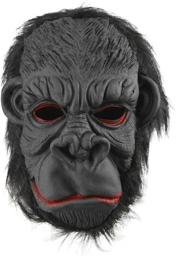 Vista 6 de MioCloth Máscara de cabeza de animal para fiesta de disfraces de Halloween, diseño de monstruo gorila enojado