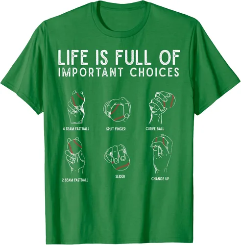 Vista 5 de Tipos de béisbol Pitches Life Choices Jugador Camiseta