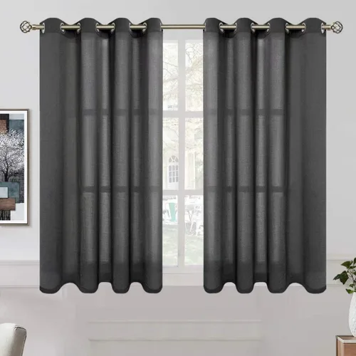 Vista 41 de BGment Cortinas cortas de lino transparente de 40 pulgadas para cafetería, con ojales, filtrado de luz, semitransparentes para ventanas pequeñas