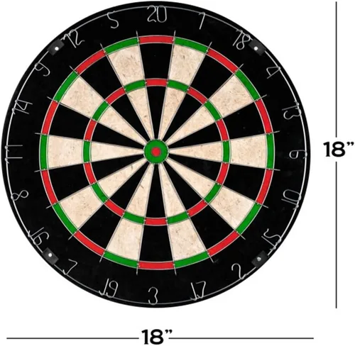 Vista 7 de Dart Board – Tournament Sized Indoor Hanging Number Target Game for Steel Tip Darts – Dartboard with Mounting Hardware by Hey Play
