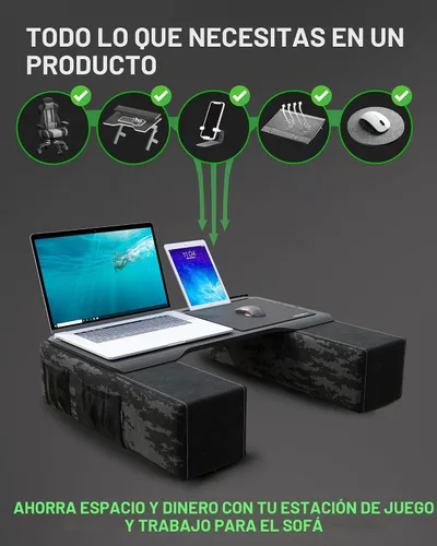 Vista 2 de Couchmaster® CYBOT - Escritorio ergonómico para cuadernos o equipos inalámbricos, incluyendo almohadas, alfombrilla de mouse