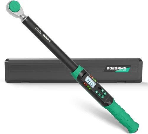 Vista 14 de Llave dinamométrica digital KOEORWS de 1/2 pulgada, 5.02-99.57 pies-libra/6.8-135 Nm, llave dinamométrica electrónica con valor preestablecido