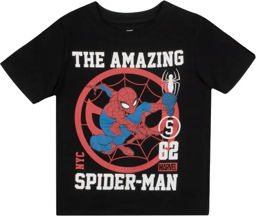 Vista 4 de Marvel Paquete de 2 camisetas de Spider-Man para niños, camiseta de béisbol y camiseta de Spiderman, paquete de 2 unidades para niños