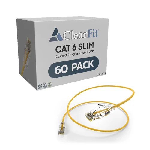 Vista 115 de UNC Group - Paquete de 10 cables de conexión Ethernet Cat6 28AWG de 1 pie, red, arranque transparente, Internet Cat 6, clasificación para centro