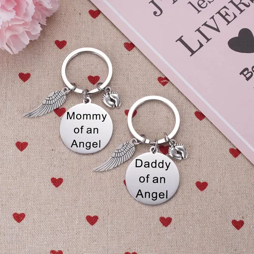 Vista 2 de Ukodnus Regalo para el día del padre de papá de un ángel, regalo para el día de la madre, regalo de muerte fetal para el bebé, regalo de duelo