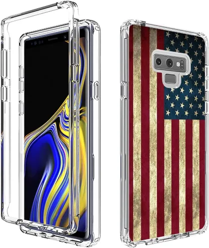 Vista 6 de Funda para Galaxy Note 9, Samsung Note 9 N960U con protector de pantalla de vidrio templado, funda protectora de cuerpo completo con bonito