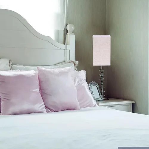Vista 5 de OSALADI Pantalla de lámpara de lino natural, pantalla de tela cuadrada, pantalla de lámpara cuadrada con clip pequeño, cubierta de luz rectangular