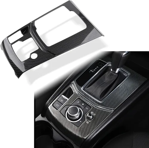 Vista 7 de Compatible con Mazda CX-5 2025 2024 2023 2022 2021 2020 2019 2018 2017 Accesorios para consola central de automóvil, panel de engranajes, cubierta