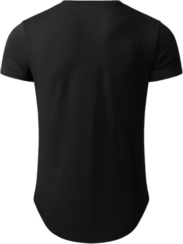 Vista 2 de LETAOTAO Camisas largas para hombre, camisas de hip hop, camisas largas de teñido anudado, camisetas hipster para gimnasio, camiseta festoneada