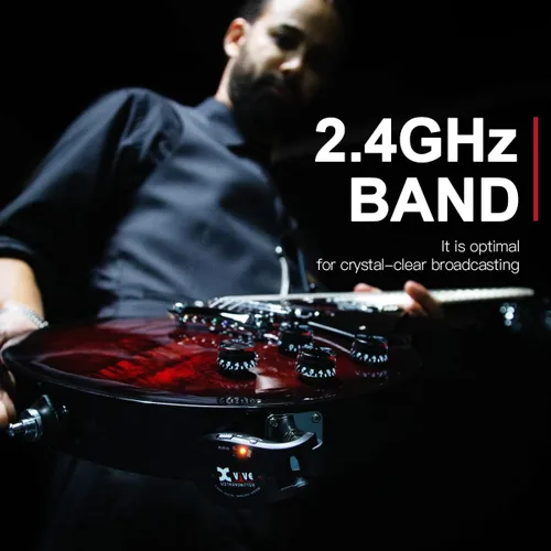 Vista 7 de Xvive Sistema inalámbrico de guitarra U2 con transmisor y receptor para guitarras eléctricas, bajo, violín (negro) Baja latencia de 5 ms, duración