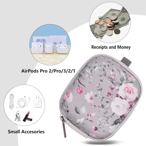 Vista 4 de Funda para auriculares, AIRSPO Airpods 4 Funda Airpods Pro 3ª generación Organizador de auriculares Funda de transporte Bolsa de almacenamiento