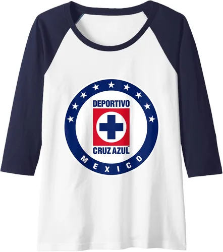 Vista 4 de Deportivo Cruz Azul Camiseta de béisbol raglán, Negro, S