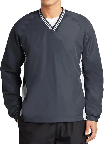 Vista 2 de Camisas atléticas de viento raglán con cuello en V para hombre en tallas regulares y grandes, XS-6XL