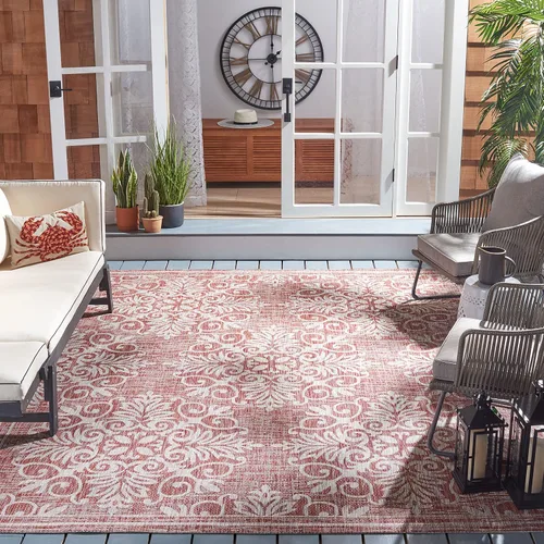 Vista 9 de SAFAVIEH Courtyard Collection CY8961 - Alfombra decorativa para interiores y exteriores, impermeable, fácil limpieza, 4 pies 5 pulgadas x 6 pies 5
