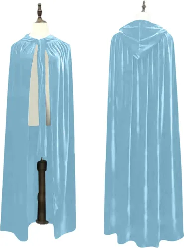 Vista 3 de Ruziyoog Capa medieval de terciopelo para mujer, elegante capa con capucha para boda, capa de invierno, fiesta de bruja, bata unisex de longitud