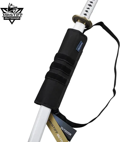 Vista 7 de 12 "espada rana espalda vaina negro nylon táctico modular campamento cosplay, Negro