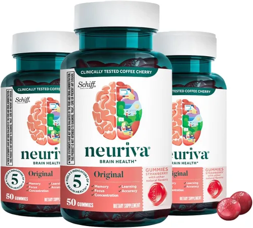 Vista 9 de NEURIVA Brain Performance - Gomitas originales de 50 unidades (paquete de 2)