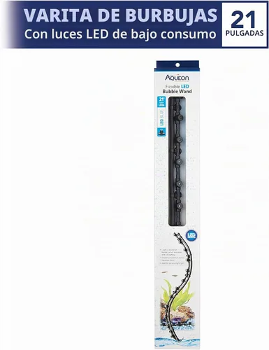 Vista 2 de Aqueon Luz LED flexible para acuario de pecera y varita de burbujas, azul, 21 pulgadas