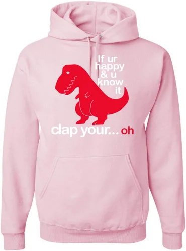 Vista 35 de Wild Bobby Sudadera con capucha unisex con estampado "If You're Happy and You Know it" de Dinausor