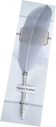 Vista 13 de OPENDGO Bolígrafo de plumas con tallo de metal, pluma vintage refinada plateada para amantes de la escritura escolar 1 bolígrafo de plumas de búho