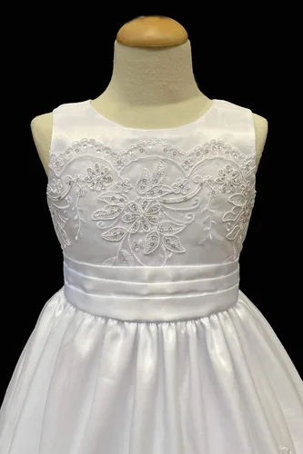 Vista 3 de SWEA Pea & Lilli Vestidos de Primera Comunión para Niñas de 7 a 16 años y tallas grandes en longitud de té blanco