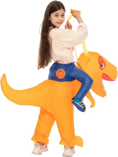 Vista 4 de BETTWITEH Inflatable Children Dinosaur Costume for Kids Funny Blow up Halloween Boys Girls T-rex Dino Costumes for Halloween