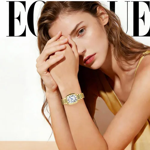 Vista 4 de CRRJU Relojes para mujer, reloj de pulsera analógico de cuarzo analógico a la moda, relojes elegantes simples para mujer