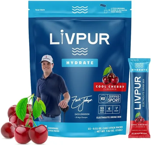 Vista 7 de LIVPUR Mezcla de Bebida con Electrolitos, Polvo de Hidratación Instantánea con Vitamina C, B6, B12 y Aminoácidos Esenciales para Apoyo Muscular