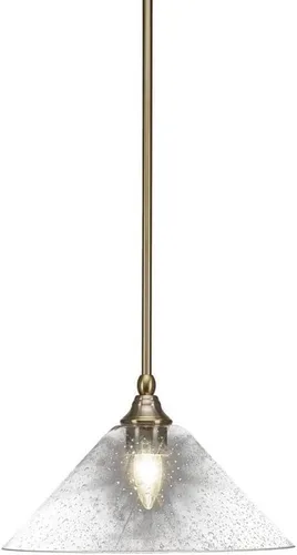 Vista 228 de Toltec Lighting Tallo Colgado Mini colgante, acabado de cobre negro, 3.5" cuadrado humo burbuja vidrio