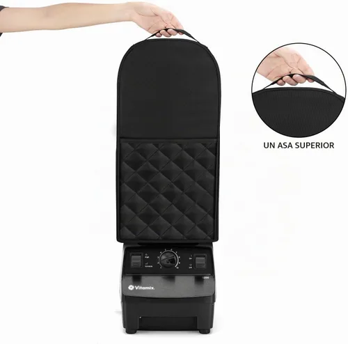 Vista 4 de LUXJA - Funda para licuadora compatible con Vitamix de 64 onzas, de perfil bajo, acolchado negro