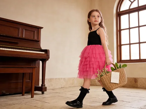 Vista 2 de DXTON Vestidos de verano sin mangas para niñas, con correa de tutú, tejido con 8 capas, mezcla de algodón esponjoso para fiestas de cumpleaños, de 3