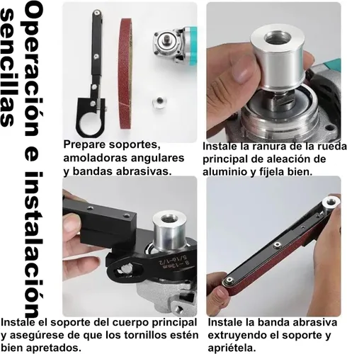 Vista 5 de Herramienta de conversión de amoladora angular, herramienta de amoladora modificada para lijadora de banda, accesorio para pulidora de lijadora