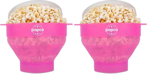 Vista 17 de POPCO Palomitas de maíz de silicona para microondas con asas, para hacer palomitas de maíz, para microondas, cuenco plegable, apto
