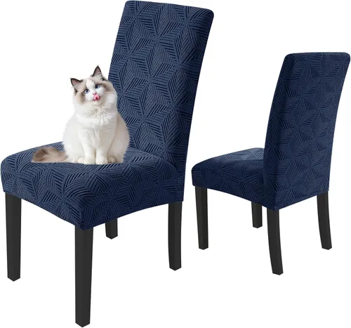 Vista 20 de YEMYHOM Funda elástica para silla con respaldo de 1 pieza con diseño jacquard más reciente, funda para silla con respaldo antideslizante, protector