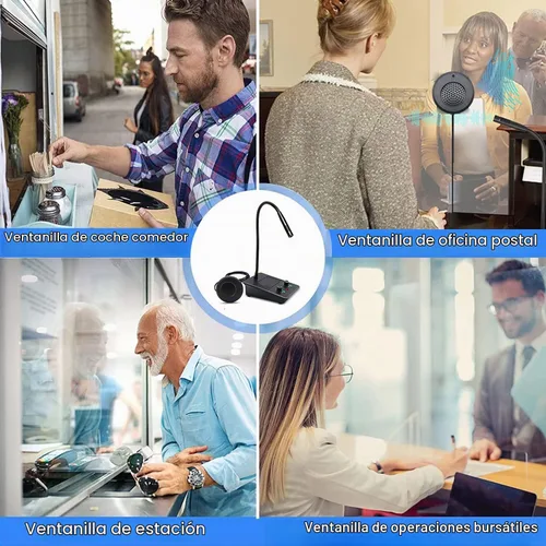 Vista 4 de ChunHee Sistema de intercomunicación de altavoz de ventana Micrófono de intercomunicación de doble vía antiinterferencias y altavoz Banco