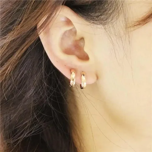 Vista 5 de SAGEKING 2024 New 585 Purple Gold Plated 14K Rose Gold Geometric Gypsophila Earrings For Women Fashion Light Luxury Charm Elegant Jewelry Fashion