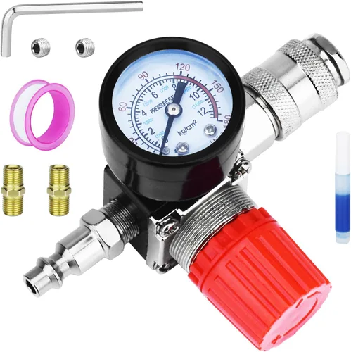 Vista 18 de Válvula de control universal del interruptor de presión del compresor de aire (90-120 PSI, 110V-240V) con regulador de 0-180 PSI y válvula de alivio