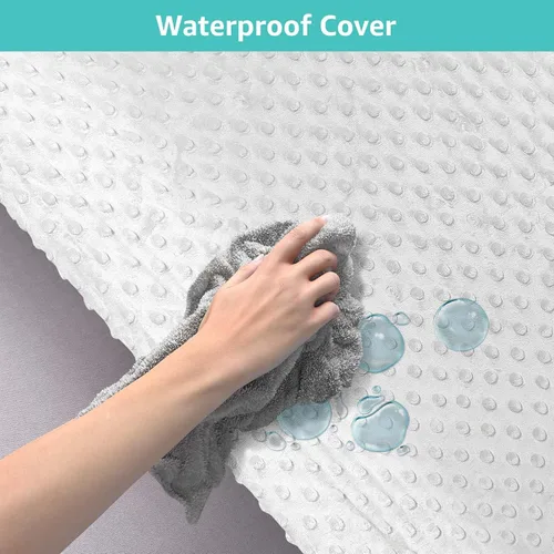 Vista 3 de YENING Mini cambiador pequeño de 23 x 13 pulgadas con funda lavable, cambiador de pañales impermeable para bebé, tapete para tocador y mesa