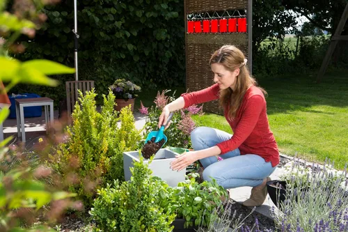 Vista 5 de Gardena Palita Largo Classic Acero de calidad, revestimiento duroplast para Plantar y trasplantar plantas altas, Estándar, 17.5 x 4.9 x 3.5 in