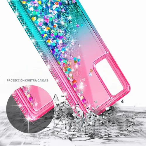 Vista 4 de NZND Funda para Samsung Galaxy A32 5G con protector de pantalla de vidrio templado (cobertura completa), soporte de anillo/correa para la muñeca