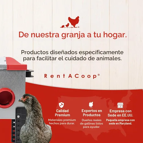 Vista 8 de RentACoop - Comedero metálico para aves de corral de 15 libras con 6 puertos y patas ajustables